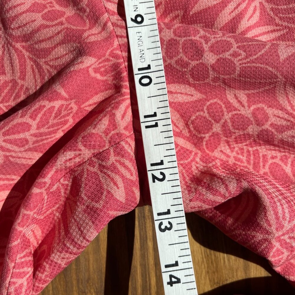 VTG Tommy Bahama Pants Size 6 100% Silk Straight Leg Resort Floral Cropped Pink - Picture 9 of 10